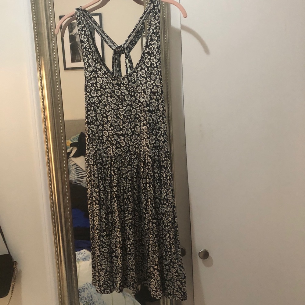 Open back fit and flare floral dress